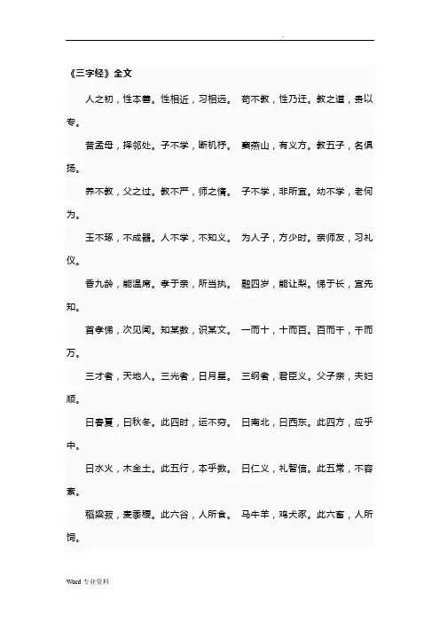 三字经、百家姓、千字文、弟子规