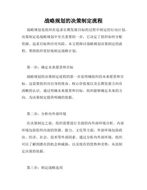战略规划的决策制定流程
