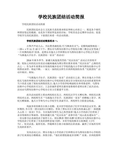 学校民族团结活动简报