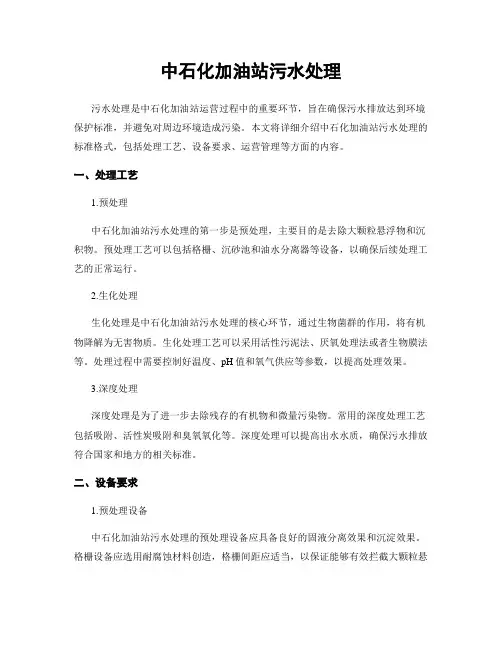 中石化加油站污水处理