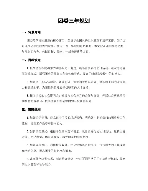 团委三年规划