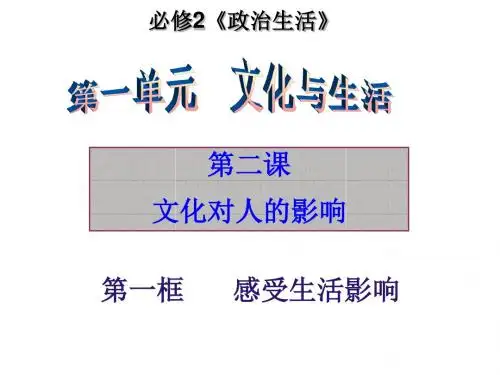 高中思想政治必修2《政治生活》第二课文化对人的影响