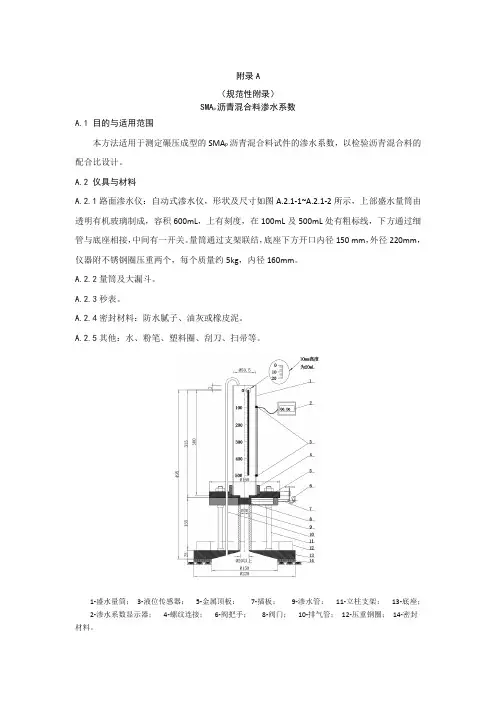 排水降噪型SMAP沥青混合料渗水系数、测定方法