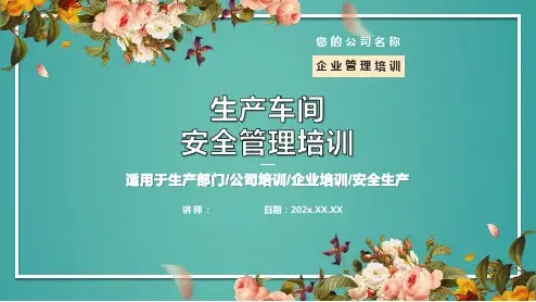 生产车间安全管理培训PPT模板课件