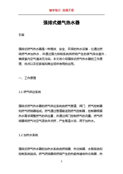 强排式燃气热水器