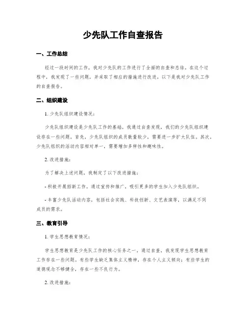 少先队工作自查报告
