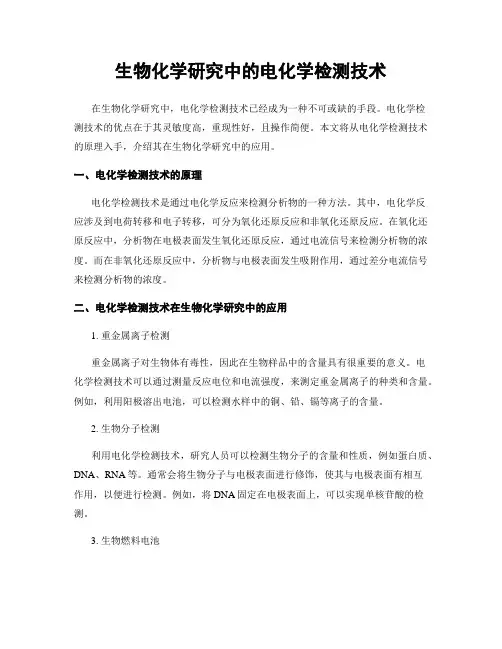生物化学研究中的电化学检测技术