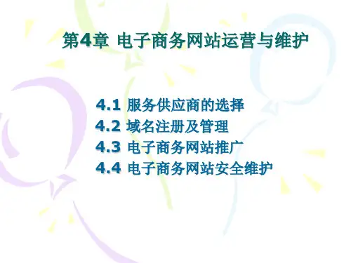 电子商务网站运营与维护-PPT课件