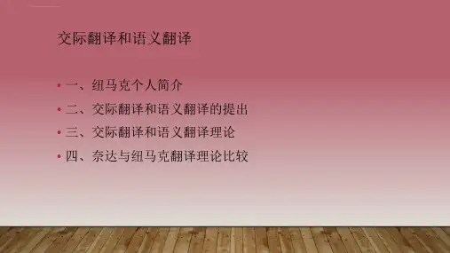 纽马克翻译教程ppt课件