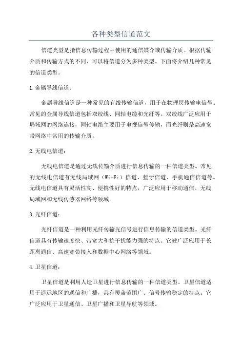 各种类型信道范文