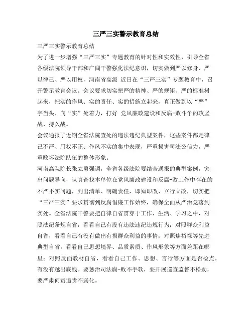 三严三实警示教育总结