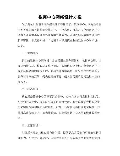 数据中心网络设计方案
