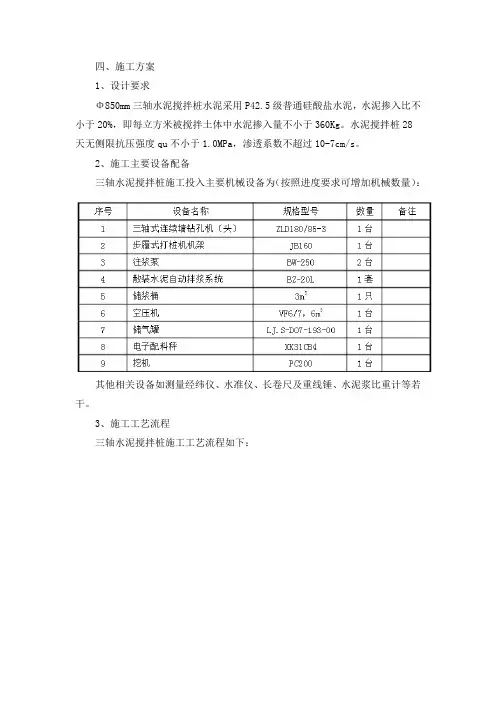 三轴水泥搅拌桩