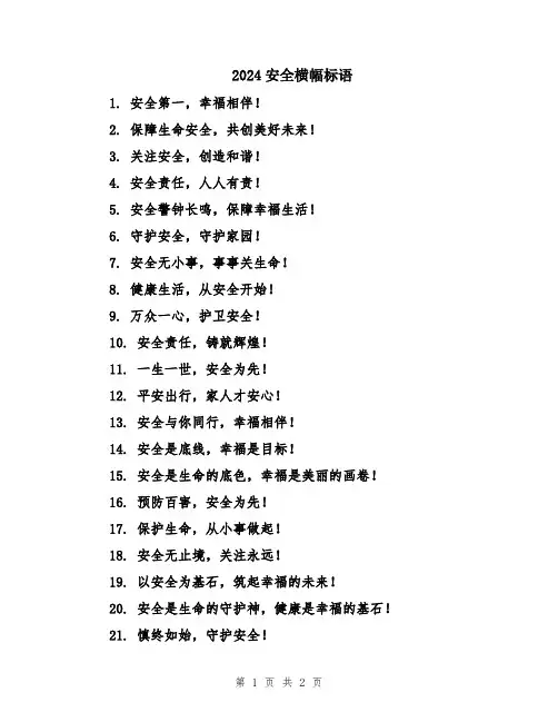 2024安全横幅标语