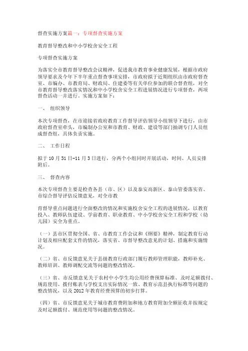 督查实施方案【精品文档】