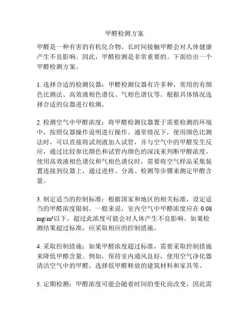 甲醛检测方案