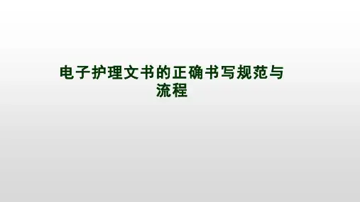 电子护理文书的正确书写规范与流程