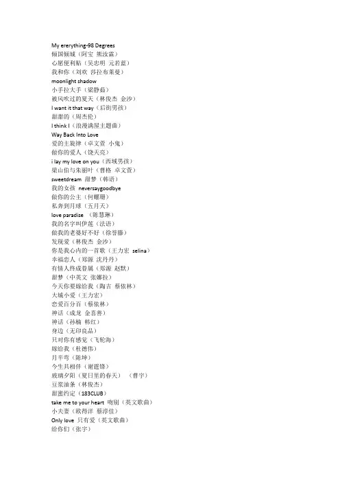 DVD歌曲推荐