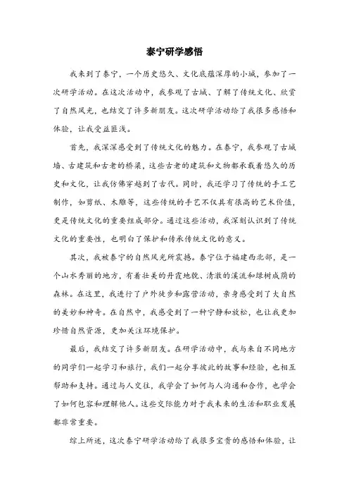泰宁研学感悟