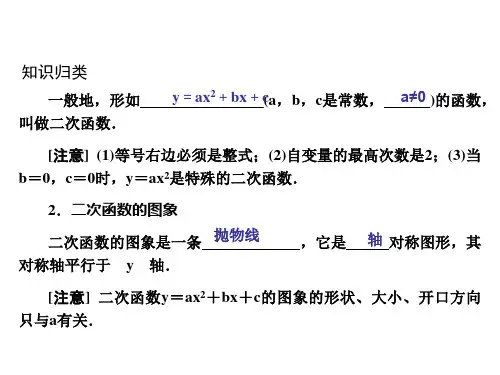 最新九年级数学第26章二次函数复习课件人教新课标版