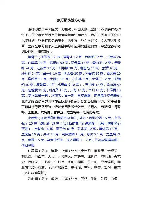 跌打损伤验方小集