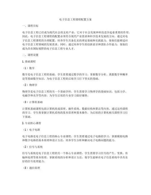 电子信息工程课程配置方案