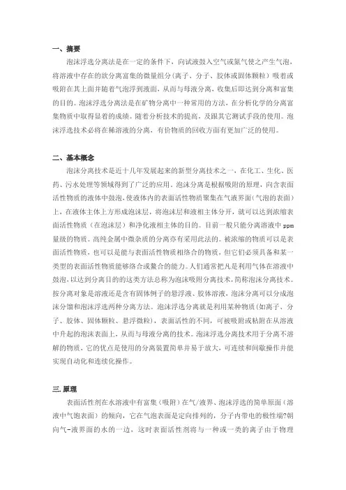 泡沫浮选分离技术