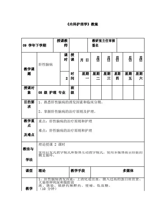肝性脑病教案