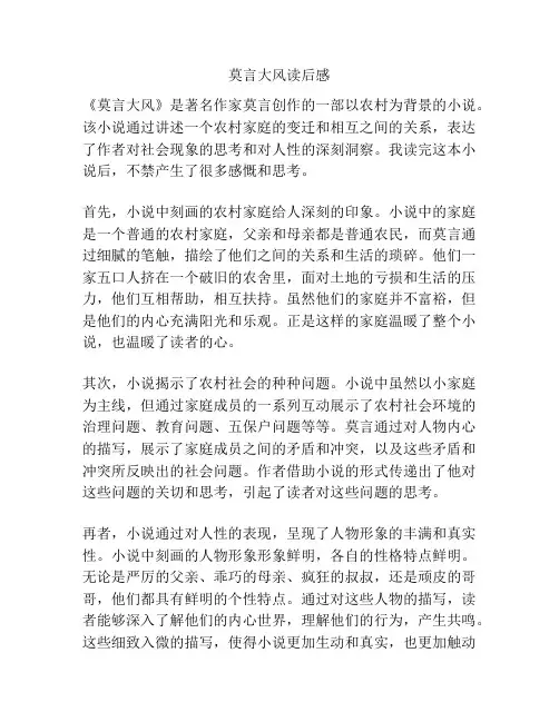 莫言大风读后感