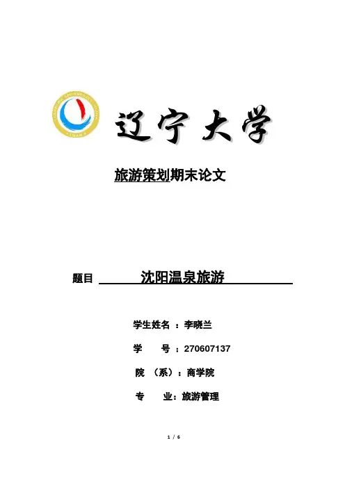 旅游策划作业