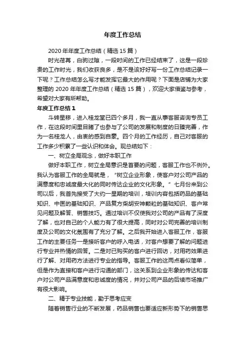 年度工作总结