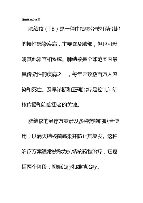 肺肺结核治疗方案