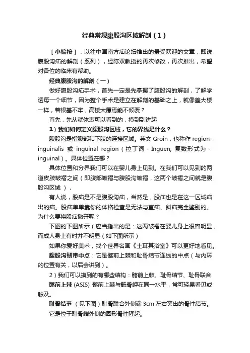 经典常规腹股沟区域解剖（1）