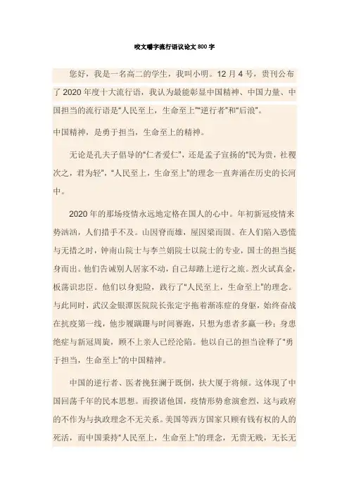 咬文嚼字流行语议论文800字