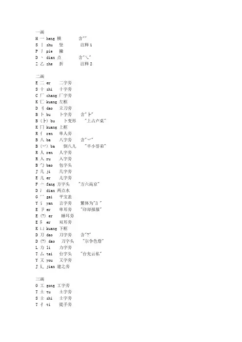 小学常用偏旁部首大全