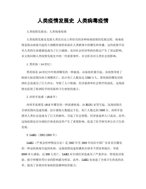 人类疫情发展史 人类病毒疫情