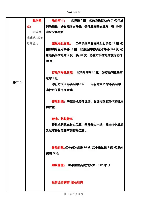 02球感知识资料基础运球训练