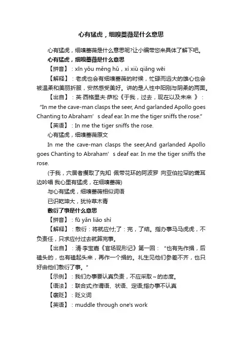 心有猛虎，细嗅蔷薇是什么意思