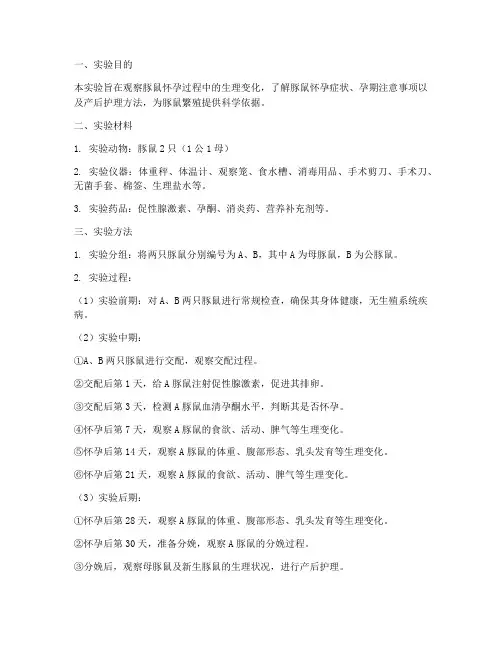 豚鼠怀孕实验报告