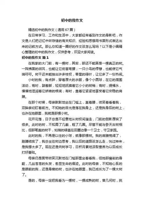 初中的我作文