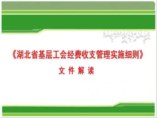 《湖北省基层工会经费收支管理实施细则》文件解读精选课件