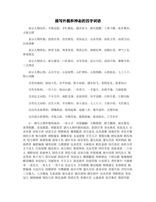 描写外貌和神态的四字词语
