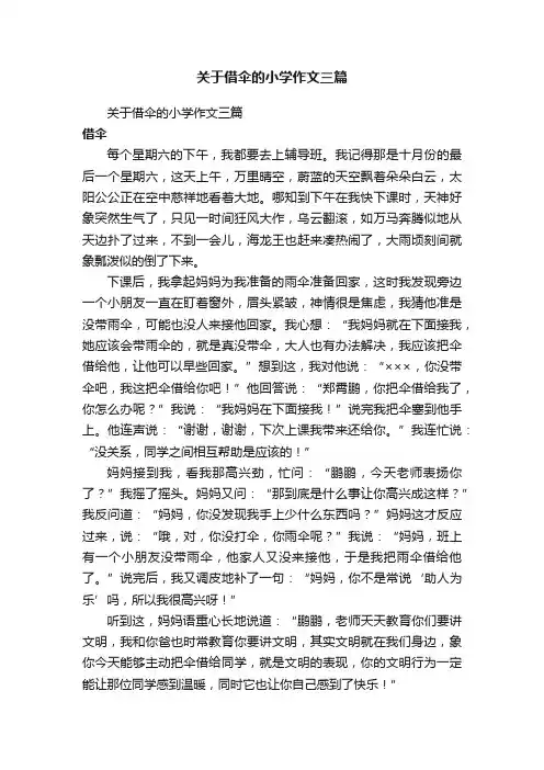 关于借伞的小学作文三篇