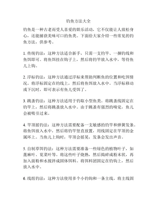 钓鱼方法大全