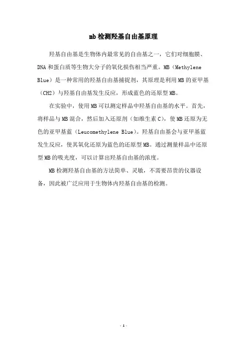 mb检测羟基自由基原理