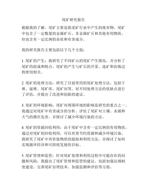 尾矿研究报告
