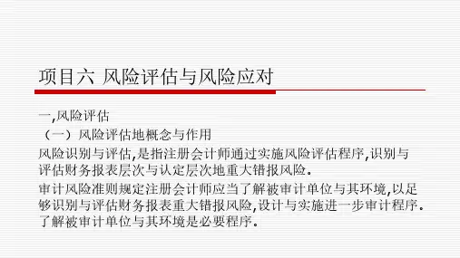 审计风险评估和风险应对