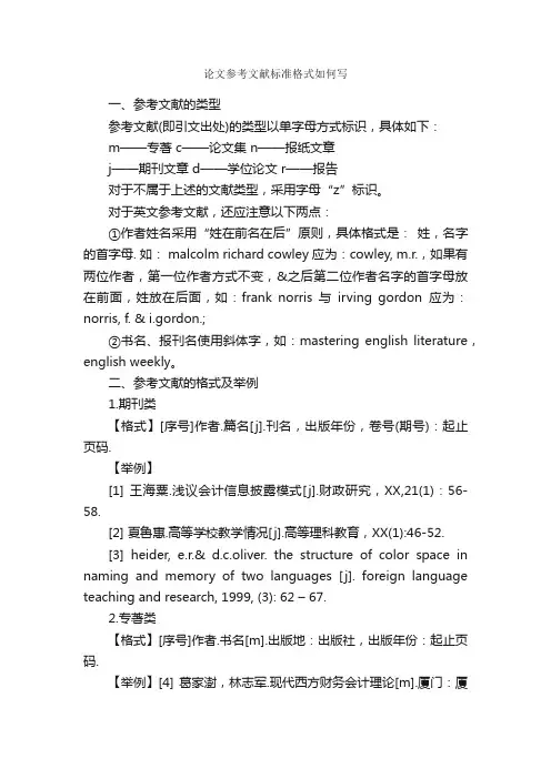 论文参考文献标准格式如何写_论文格式_