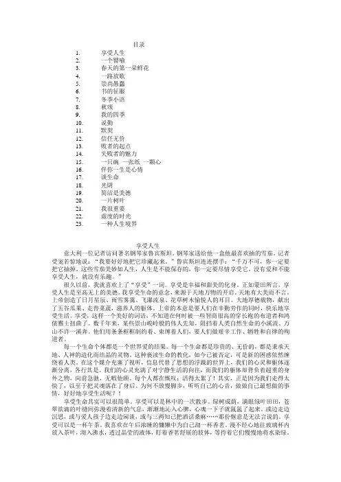 《时文选粹》第一辑_第三篇(走近崇高)