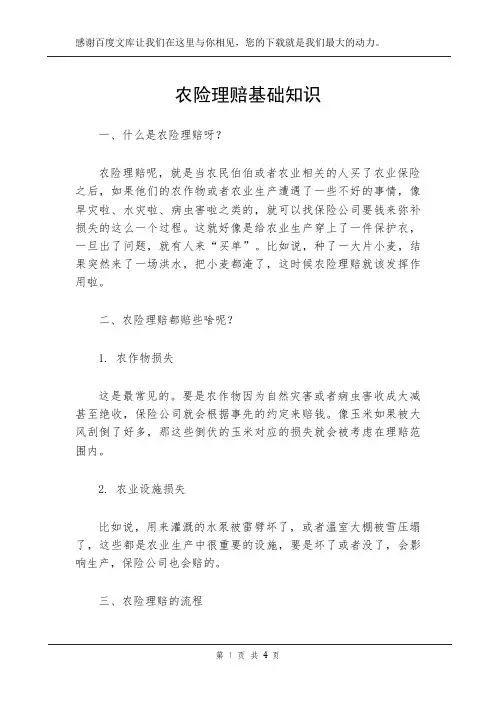 农险理赔基础知识
